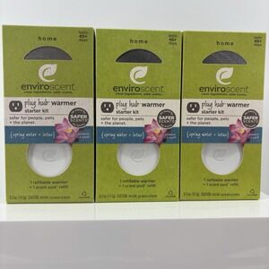 Enviroscent Plug Hub Warmer Kit Spring Water & Lotus + Scent Pod Refill Lot Of 3